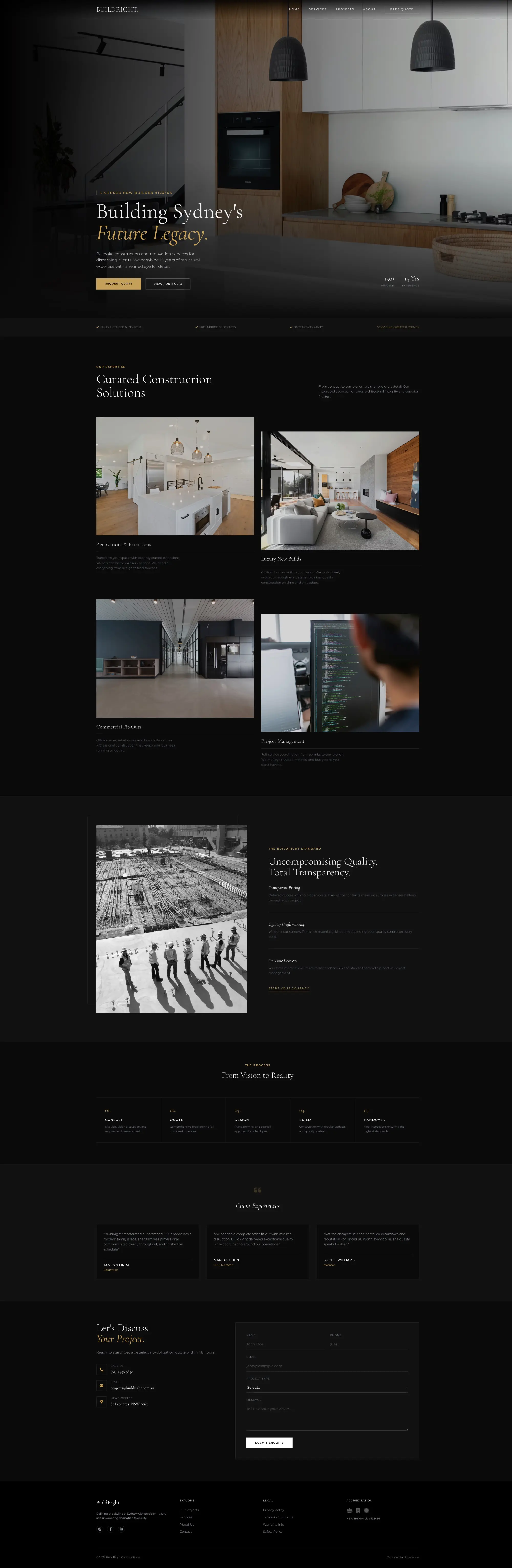 Luxury Builder Landing Page Design